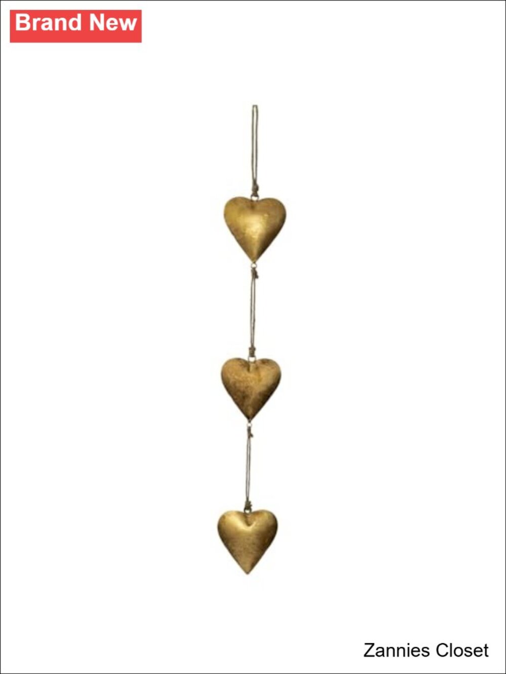 ✨ Vintage Metal Heart Wall Hanging Decor 27'' Golden Hearts Farmhouse Style